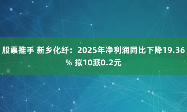 股票推手 新乡化纤：2025年净利润同比下降19.36% 拟10派0.2元